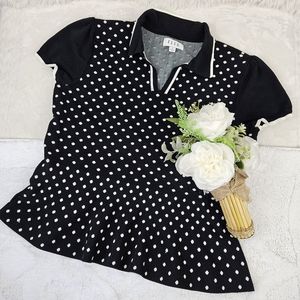 Elle Polka-dot Sweater Short Sleeve
